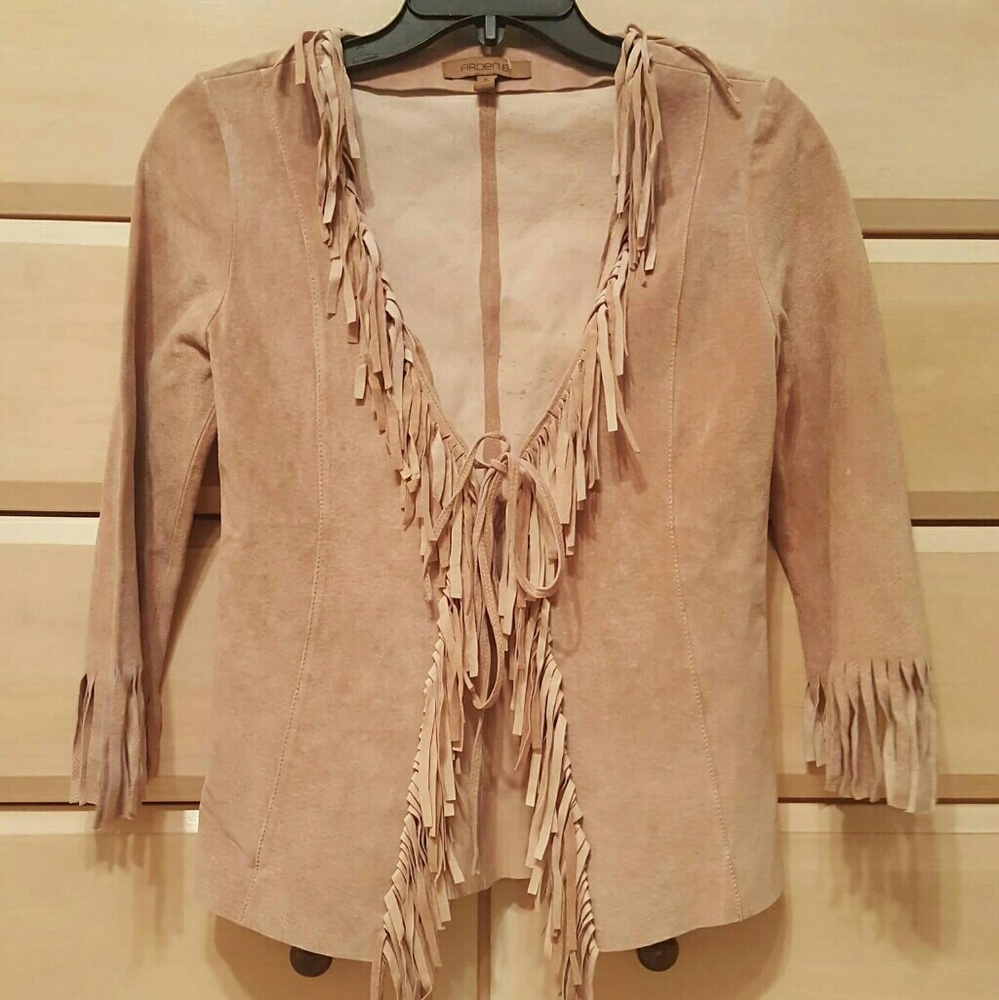 ARDEN B suede jacket with tassels sleeves